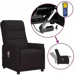 YOUTHUP Fauteuil Releveur Inclinable De Massage Noir Similicuir - Noir