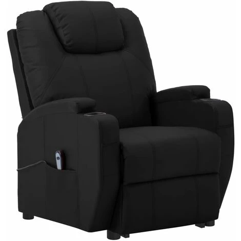 YOUTHUP Fauteuil Releveur Inclinable Noir Similicuir - Noir 5 YOUTHUP Fauteuil Releveur Inclinable Noir Similicuir - Noir – Image 3