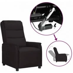 YOUTHUP Fauteuil Releveur Inclinable Noir Similicuir - Noir