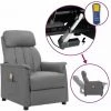 YOUTHUP Fauteuil Releveur Inclinable De Massage Gris Similicuir - Gris