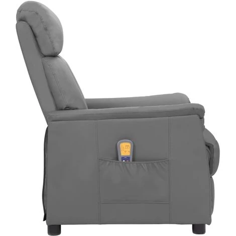 YOUTHUP Fauteuil Releveur Inclinable De Massage Gris Similicuir - Gris 6 YOUTHUP Fauteuil Releveur Inclinable De Massage Gris Similicuir - Gris – Image 4