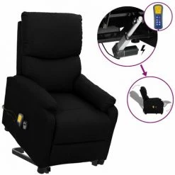 YOUTHUP Fauteuil Releveur Inclinable De Massage Noir Tissu - Noir