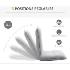 MH Fauteuil Convertible VALENTIN Gris Clair 11 MH Fauteuil Convertible VALENTIN Gris Clair -Pas Cher Fauteuil Magasin 60448254 5