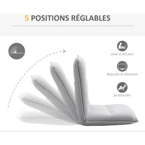 MH Fauteuil Convertible VALENTIN Gris Clair 7 MH Fauteuil Convertible VALENTIN Gris Clair – Image 5