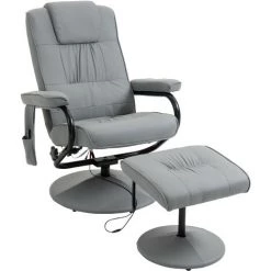 MH Fauteuil De Relaxation Massant EDWIGE Gris