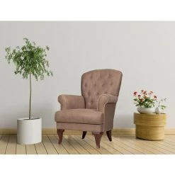 CAESAROO Fauteuil Stromboli En Tissu Couleur Caffé | Caffé