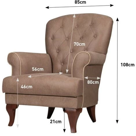 CAESAROO Fauteuil Stromboli En Tissu Couleur Caffé | Caffé 7 CAESAROO Fauteuil Stromboli En Tissu Couleur Caffé | Caffé â Image 5