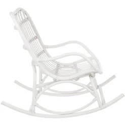 LES TENDANCES Fauteuil à Bascule Rotin Blanc Mate Jams 11 LES TENDANCES Fauteuil à Bascule Rotin Blanc Mate Jams -Pas Cher Fauteuil Magasin 60504840 5