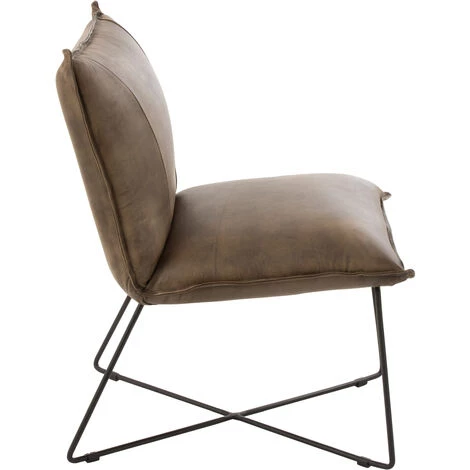 LES TENDANCES Fauteuil En Cuir Gris Vert Avi 6 LES TENDANCES Fauteuil En Cuir Gris Vert Avi – Image 4