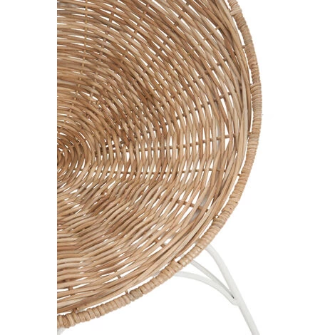 LES TENDANCES Fauteuil Rond Rotin Naturel Et Blanc Ibiza 7 LES TENDANCES Fauteuil Rond Rotin Naturel Et Blanc Ibiza – Image 5