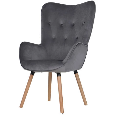 SVITA CLEO Fauteuil à Oreilles Fauteuil Relax Fauteuil TV Fauteuil De Lecture Velours Gris 3 SVITA CLEO Fauteuil à Oreilles Fauteuil Relax Fauteuil TV Fauteuil De Lecture Velours Gris