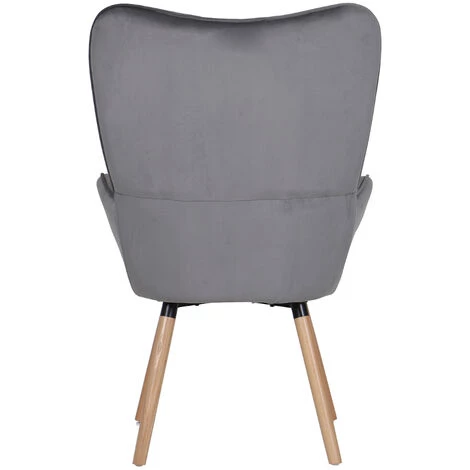 SVITA CLEO Fauteuil à Oreilles Fauteuil Relax Fauteuil TV Fauteuil De Lecture Velours Gris 6 SVITA CLEO Fauteuil à Oreilles Fauteuil Relax Fauteuil TV Fauteuil De Lecture Velours Gris – Image 4