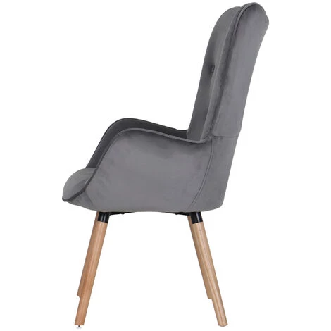 SVITA CLEO Fauteuil à Oreilles Fauteuil Relax Fauteuil TV Fauteuil De Lecture Velours Gris 7 SVITA CLEO Fauteuil à Oreilles Fauteuil Relax Fauteuil TV Fauteuil De Lecture Velours Gris – Image 5