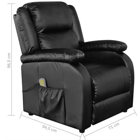 FIMEI Fauteuil De Massage Noir Similicuir 6 FIMEI Fauteuil De Massage Noir Similicuir – Image 4