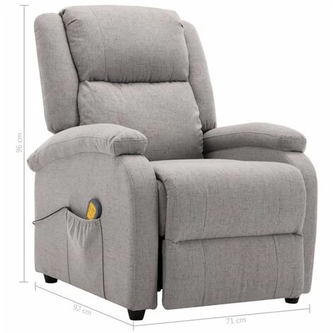 FIMEI Fauteuil Inclinable électrique De Massage Gris Clair Tissu 7 FIMEI Fauteuil Inclinable électrique De Massage Gris Clair Tissu – Image 5
