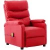 INLIFE Fauteuil De Massage Inclinable Rouge Similicuir 1 INLIFE Fauteuil De Massage Inclinable Rouge Similicuir -Pas Cher Fauteuil Magasin 60598204 1
