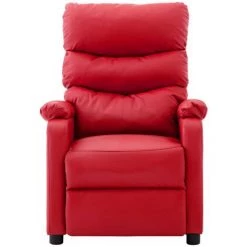 INLIFE Fauteuil De Massage Inclinable Rouge Similicuir -Pas Cher Fauteuil Magasin 60598204 2