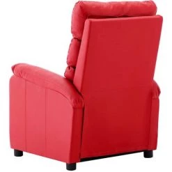INLIFE Fauteuil De Massage Inclinable Rouge Similicuir -Pas Cher Fauteuil Magasin 60598204 4