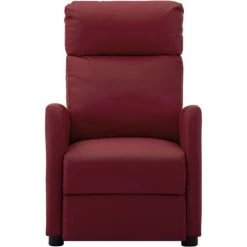 INLIFE Fauteuil De Massage Inclinable Rouge Bordeaux Similicuir -Pas Cher Fauteuil Magasin 60598264 2