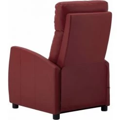 INLIFE Fauteuil De Massage Inclinable Rouge Bordeaux Similicuir -Pas Cher Fauteuil Magasin 60598264 4