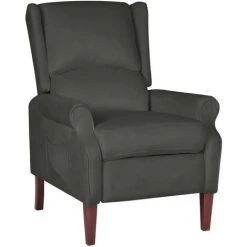 INLIFE Fauteuil Inclinable Gris Foncé Velours