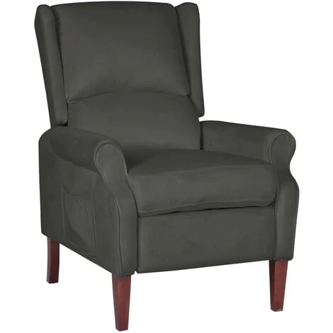 INLIFE Fauteuil Inclinable Gris Foncé Velours 3 INLIFE Fauteuil Inclinable Gris Foncé Velours