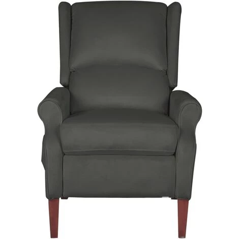 INLIFE Fauteuil Inclinable Gris Foncé Velours 4 INLIFE Fauteuil Inclinable Gris Foncé Velours – Image 2