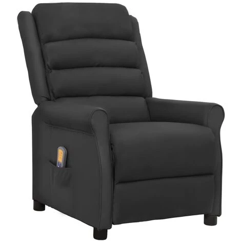 INLIFE Fauteuil Releveur Inclinable De Massage Noir Similicuir 4 INLIFE Fauteuil Releveur Inclinable De Massage Noir Similicuir – Image 2