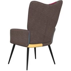 INLIFE Chaise De Relaxation Patchwork Tissu -Pas Cher Fauteuil Magasin 60598740 5