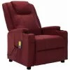 INLIFE Fauteuil De Massage Inclinable Rouge Bordeaux Similicuir -Pas Cher Fauteuil Magasin 60599125 1