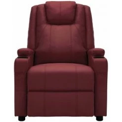 INLIFE Fauteuil De Massage Inclinable Rouge Bordeaux Similicuir 8 INLIFE Fauteuil De Massage Inclinable Rouge Bordeaux Similicuir -Pas Cher Fauteuil Magasin 60599125 2