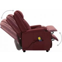 INLIFE Fauteuil De Massage Inclinable Rouge Bordeaux Similicuir 9 INLIFE Fauteuil De Massage Inclinable Rouge Bordeaux Similicuir -Pas Cher Fauteuil Magasin 60599125 3