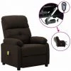 INLIFE Fauteuil De Relaxation Avec Massage électrique, Tissu Brun Foncé