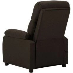 INLIFE Fauteuil De Relaxation Avec Massage électrique, Tissu Brun Foncé -Pas Cher Fauteuil Magasin 60599553 5