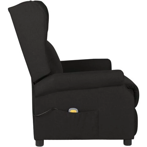 INLIFE Fauteuil Inclinable De Massage électrique Noir Tissu 6 INLIFE Fauteuil Inclinable De Massage électrique Noir Tissu – Image 4