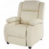 DéCOSHOP26 Fauteuil TV Inclinable TV Réglage Du Dossier Et Repose-pieds En Simili Cuir Crème - Crèmem