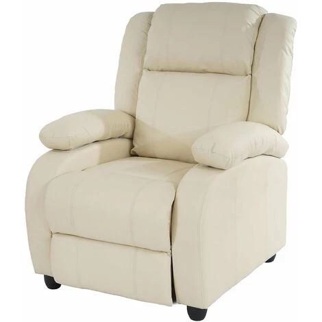 DéCOSHOP26 Fauteuil TV Inclinable TV Réglage Du Dossier Et Repose-pieds En Simili Cuir Crème - Crèmem 3 DéCOSHOP26 Fauteuil TV Inclinable TV Réglage Du Dossier Et Repose-pieds En Simili Cuir Crème - Crèmem