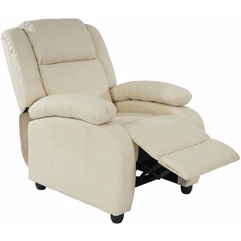 DéCOSHOP26 Fauteuil TV Inclinable TV Réglage Du Dossier Et Repose-pieds En Simili Cuir Crème - Crèmem 4 DéCOSHOP26 Fauteuil TV Inclinable TV Réglage Du Dossier Et Repose-pieds En Simili Cuir Crème - Crèmem – Image 2