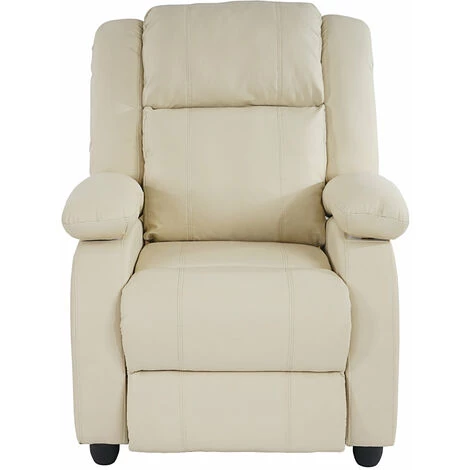 DéCOSHOP26 Fauteuil TV Inclinable TV Réglage Du Dossier Et Repose-pieds En Simili Cuir Crème - Crèmem 7 DéCOSHOP26 Fauteuil TV Inclinable TV Réglage Du Dossier Et Repose-pieds En Simili Cuir Crème - Crèmem – Image 5