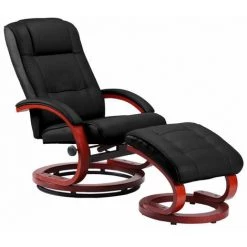 DéCOSHOP26 Fauteuil TV Relax Fonction Massage Avec Repose-pieds En Similicuir Noir - Noir 11 DéCOSHOP26 Fauteuil TV Relax Fonction Massage Avec Repose-pieds En Similicuir Noir - Noir -Pas Cher Fauteuil Magasin 60639025 5