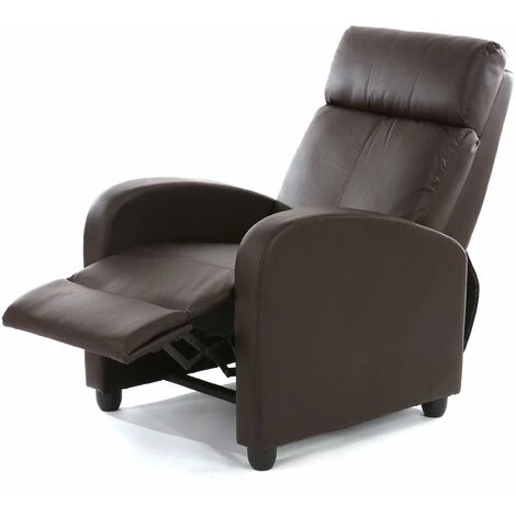 DéCOSHOP26 Fauteuil TV Inclinable TV Réglage Du Dossier Et Repose-pieds En Simili Cuir Marron - Marron 4 DéCOSHOP26 Fauteuil TV Inclinable TV Réglage Du Dossier Et Repose-pieds En Simili Cuir Marron - Marron – Image 2