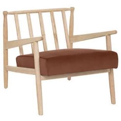 Fauteuil En Velours Coloris Terracotta - Longueur 65 X Profondeur 78 X Hauteur 82 Cm -PEGANE- -Pas Cher Fauteuil Magasin 60661465 2