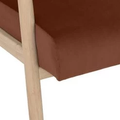 Fauteuil En Velours Coloris Terracotta - Longueur 65 X Profondeur 78 X Hauteur 82 Cm -PEGANE- -Pas Cher Fauteuil Magasin 60661465 3