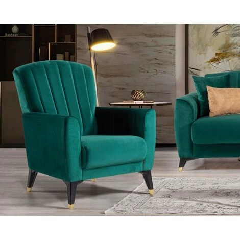 CAESAROO Fauteuil Arno En Tissu Couleur Vert émeraude | Vert 4 CAESAROO Fauteuil Arno En Tissu Couleur Vert émeraude | Vert – Image 2