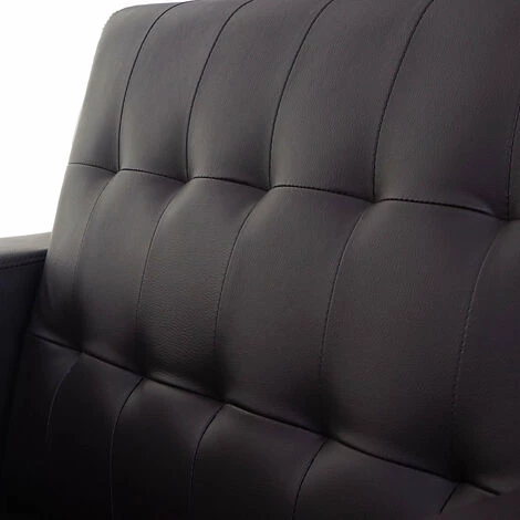 DéCOSHOP26 Fauteuil Lounge En Similicuir Couleur Café Pieds En Métal Design Moderne - Noir 5 DéCOSHOP26 Fauteuil Lounge En Similicuir Couleur Café Pieds En Métal Design Moderne - Noir – Image 3