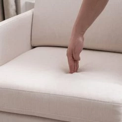 TALKEACH Chaise Fauteuil Longue D'appoint Confortable Pour Canapé Simple Pour Chambre à Coucher, Salon, Chambre D'amis, Beige 9 TALKEACH Chaise Fauteuil Longue D'appoint Confortable Pour Canapé Simple Pour Chambre à Coucher, Salon, Chambre D'amis, Beige -Pas Cher Fauteuil Magasin 60866457 3