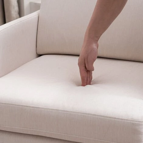 TALKEACH Chaise Fauteuil Longue D'appoint Confortable Pour Canapé Simple Pour Chambre à Coucher, Salon, Chambre D'amis, Beige 5 TALKEACH Chaise Fauteuil Longue D'appoint Confortable Pour Canapé Simple Pour Chambre à Coucher, Salon, Chambre D'amis, Beige – Image 3