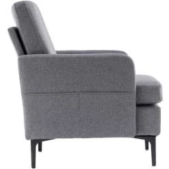 GROSMONDE Fauteuil De Salon 79×68×88 Cm, Fauteuil D'appoint Confortable Pour Chambre à Coucher, Salon, Chambre D'amis - Gris Foncé 9 GROSMONDE Fauteuil De Salon 79×68×88 Cm, Fauteuil D'appoint Confortable Pour Chambre à Coucher, Salon, Chambre D'amis - Gris Foncé -Pas Cher Fauteuil Magasin 60870696 3