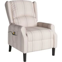 Fauteuil Inclinable De Massage Motif à Lignes Tissu VidaXL -Pas Cher Fauteuil Magasin 60881454 2