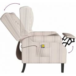 Fauteuil Inclinable De Massage Motif à Lignes Tissu VidaXL -Pas Cher Fauteuil Magasin 60881454 5